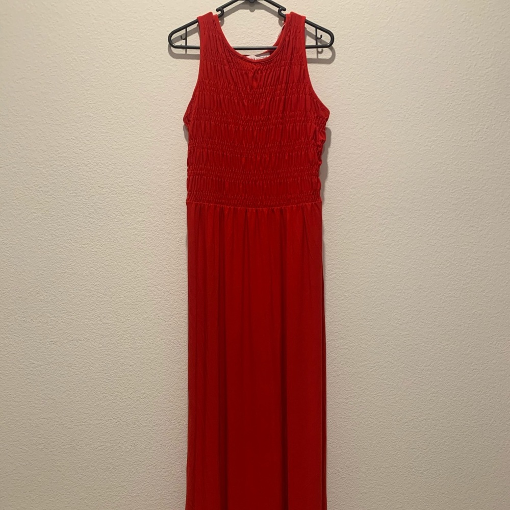 Red maxi dress